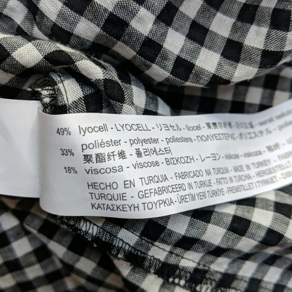 Zara Frilled Gingham Ruffle Neck Top - Picture 5 of 6